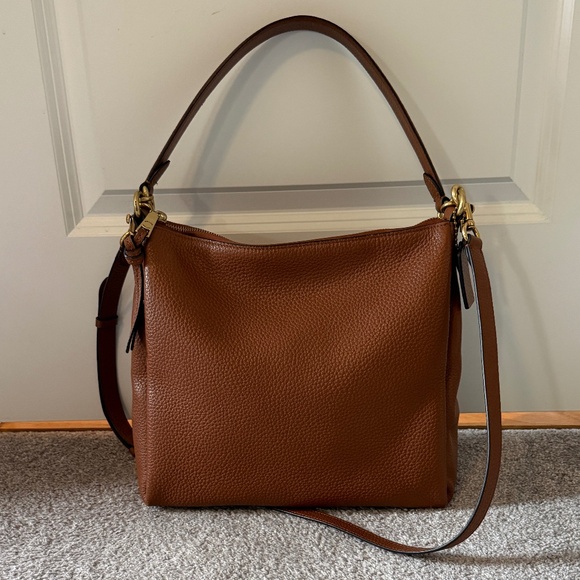 Coach Shay Brown Pebble Leather Shoulder Bag - Picture 1 of 12